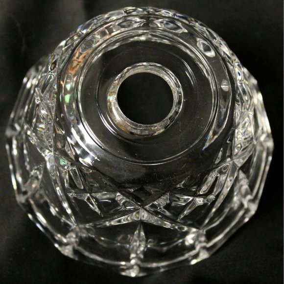 Clear Leaded Crystal Light Covers Star Pattern Molded 4" tall Shade Scallop - Picture 10 of 10